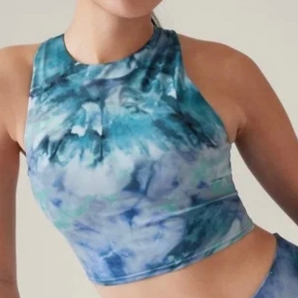 Athleta Conscious Crop Multi Blues Color Size XS